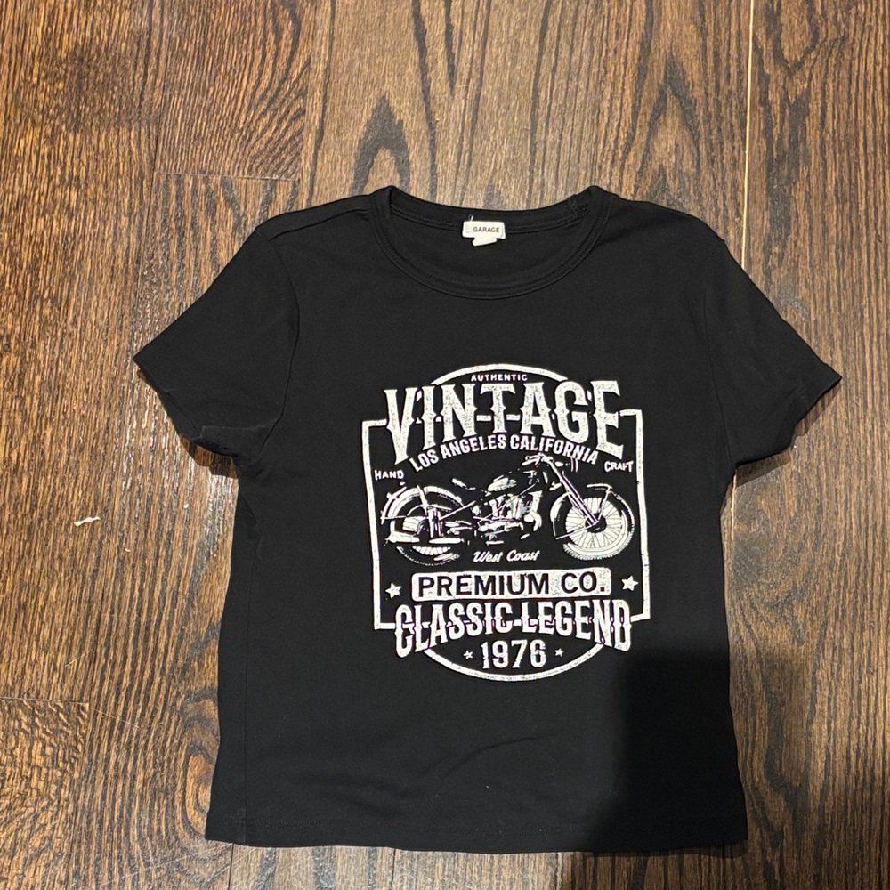 Garage Black Vintage Motorcycle Tee